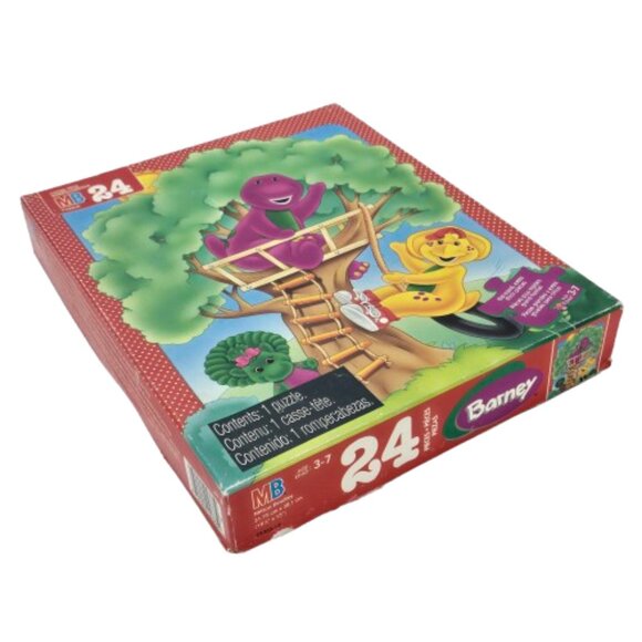 Vintage 1996 Milton Bradley Puzzles Barney & Friends Purple Dinosaur Baby Bop BJ - Picture 12 of 16